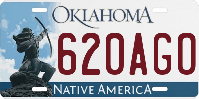 OK license plate 620AGO