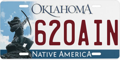OK license plate 620AIN