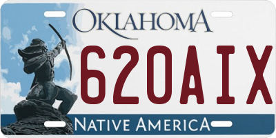 OK license plate 620AIX