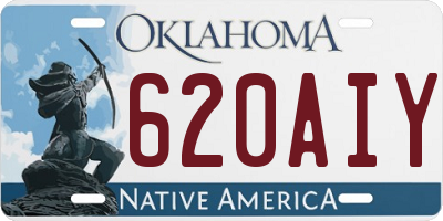 OK license plate 620AIY