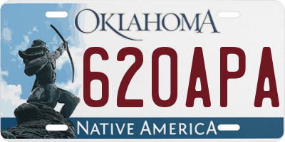 OK license plate 620APA