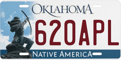 OK license plate 620APL