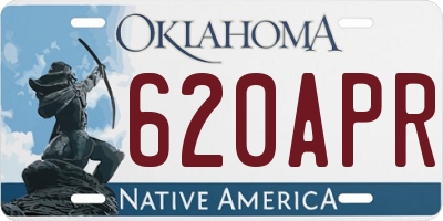 OK license plate 620APR