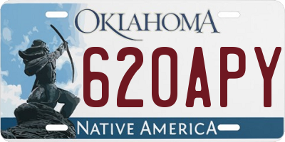 OK license plate 620APY