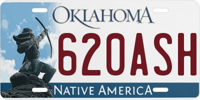 OK license plate 620ASH
