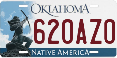 OK license plate 620AZO