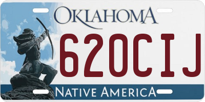 OK license plate 620CIJ
