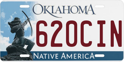 OK license plate 620CIN