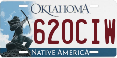 OK license plate 620CIW