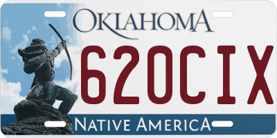 OK license plate 620CIX