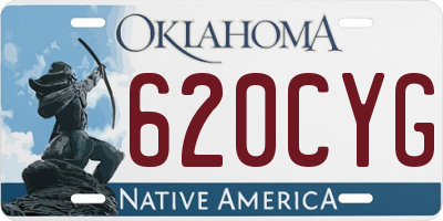 OK license plate 620CYG
