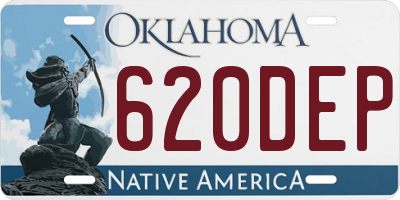OK license plate 620DEP