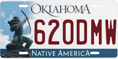 OK license plate 620DMW