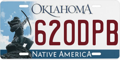 OK license plate 620DPB