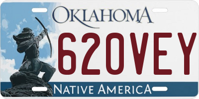OK license plate 620VEY
