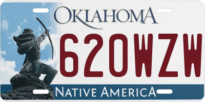 OK license plate 620WZW