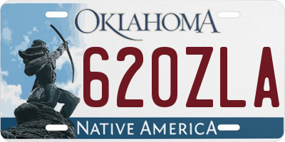 OK license plate 620ZLA