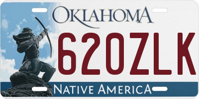 OK license plate 620ZLK