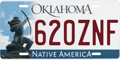 OK license plate 620ZNF