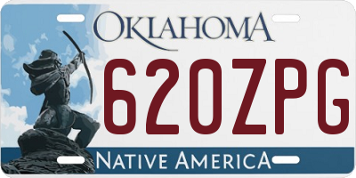 OK license plate 620ZPG