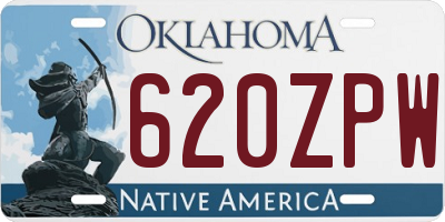 OK license plate 620ZPW