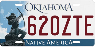 OK license plate 620ZTE