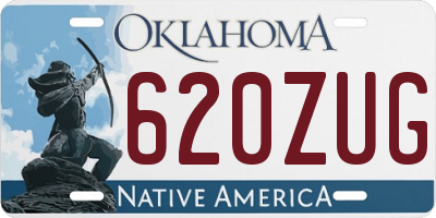 OK license plate 620ZUG