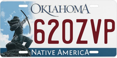 OK license plate 620ZVP