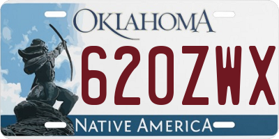 OK license plate 620ZWX