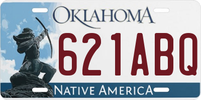 OK license plate 621ABQ