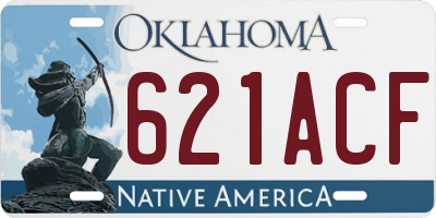 OK license plate 621ACF