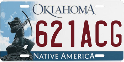 OK license plate 621ACG