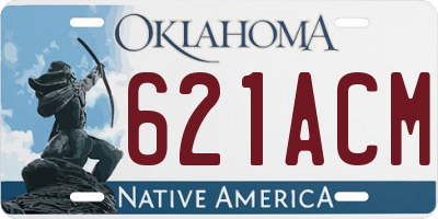 OK license plate 621ACM