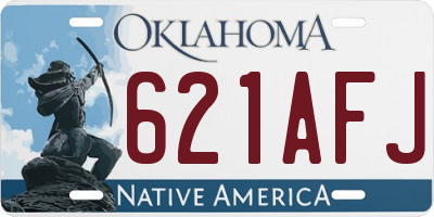 OK license plate 621AFJ