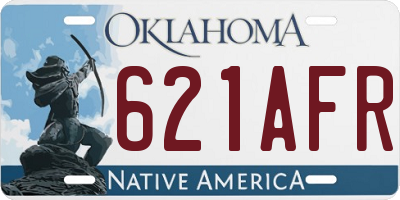 OK license plate 621AFR