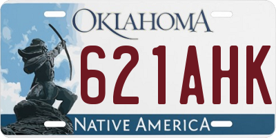 OK license plate 621AHK