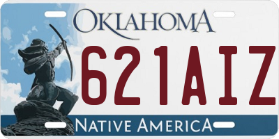 OK license plate 621AIZ