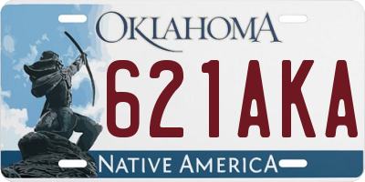 OK license plate 621AKA