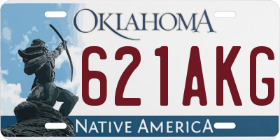OK license plate 621AKG