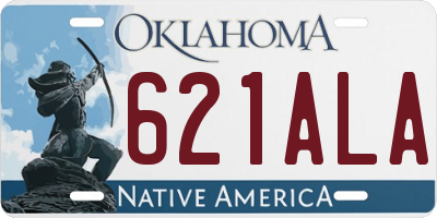 OK license plate 621ALA