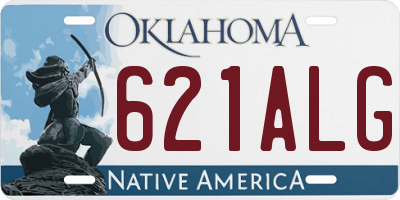 OK license plate 621ALG