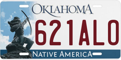 OK license plate 621ALO