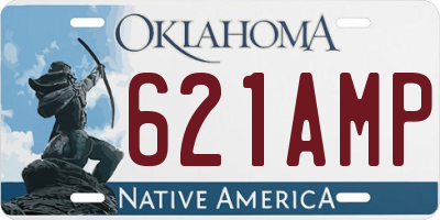 OK license plate 621AMP