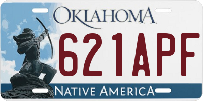 OK license plate 621APF