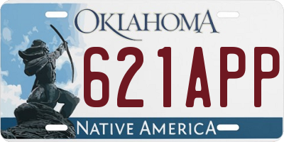 OK license plate 621APP