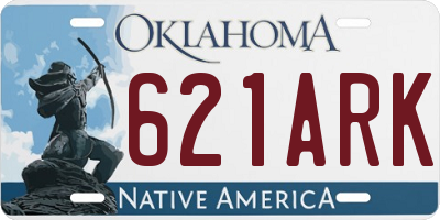 OK license plate 621ARK