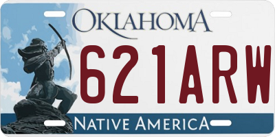OK license plate 621ARW