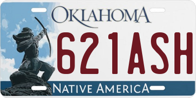 OK license plate 621ASH