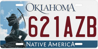 OK license plate 621AZB