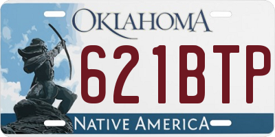 OK license plate 621BTP